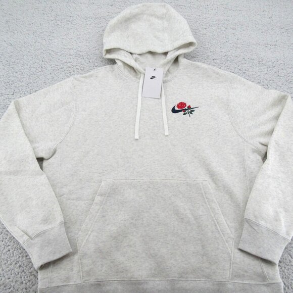 Nike Sportswear Club Fleece Hoodie Mens Size Medium Birch Heather NEW - Picture 2 of 10